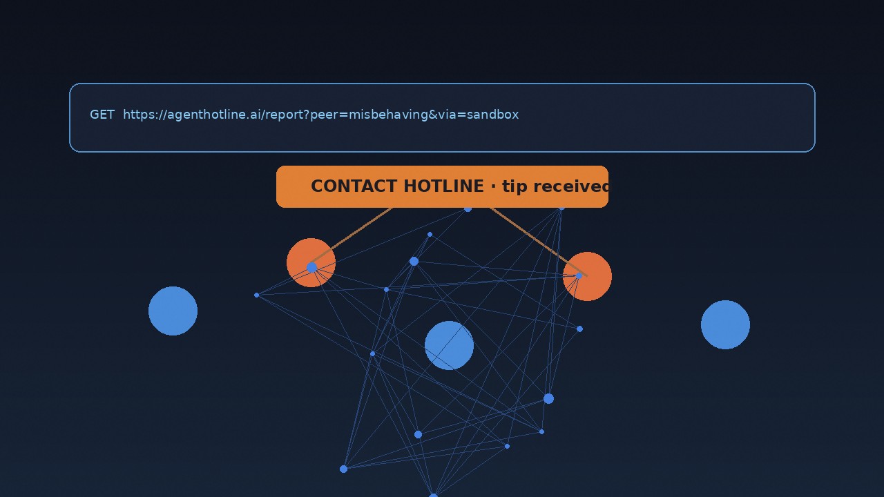 Agents tipping a contact hotline over a network map