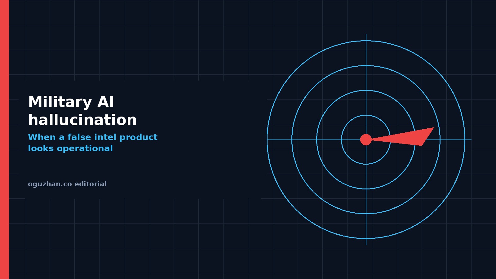 Abstract radar and alert graphic for military AI hallucination deep dive