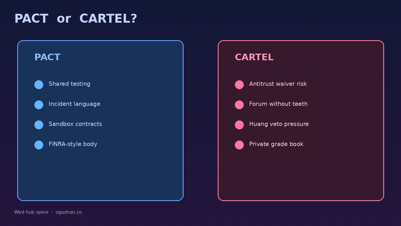 Two-column editorial: pact desk versus cartel desk